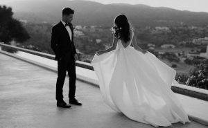 Bride and groom getting married at Ktima Lindos in Rhodes Greece