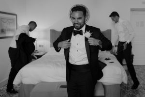 groomsmen getting ready at Palazzo Confalone, Ravello, Italy