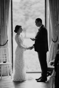 Hampton Court House english country garden wedding with Caribbean and Japanese cultural elements, sake barrel smash, palm trees, steel drum band